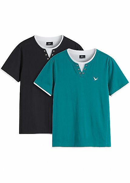 bonprix 2-in-1-Shirt "2 in 1 Shirt, Kurzarm (2er Pack)", 2 Stk. 2 in 1 Shir günstig online kaufen