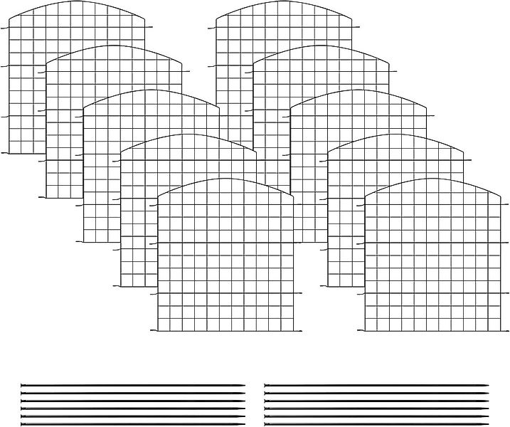 Woltu Teichzaun, (10-St), Gartenzaun Komplettset, Steckzaun Metall, Gitterz günstig online kaufen
