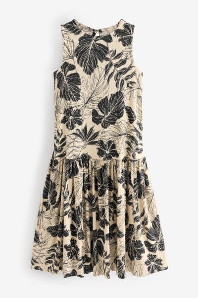 Next Jerseykleid Ärmelloses Struktur-Maxikleid mit tiefer günstig online kaufen