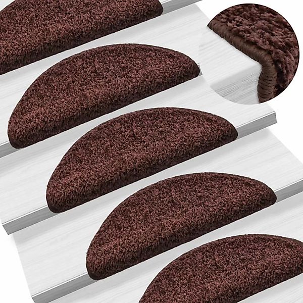 vidaXL Stufenmatte, Treppenmatten 15 Stk. Braun günstig online kaufen