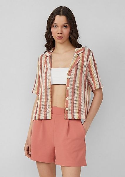 QS Funktionsjacke Verkürzte Bluse in Häkeloptik günstig online kaufen