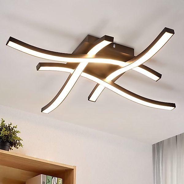 Nettlife LED Deckenleuchte Schlafzimmer Holz Schwarz günstig online kaufen