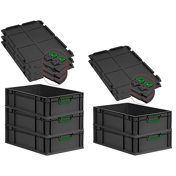 PROREGAL SuperSparSet 5x Eurobox Nextgen Color Mit Scharnierdeckel HxBxT 17 günstig online kaufen