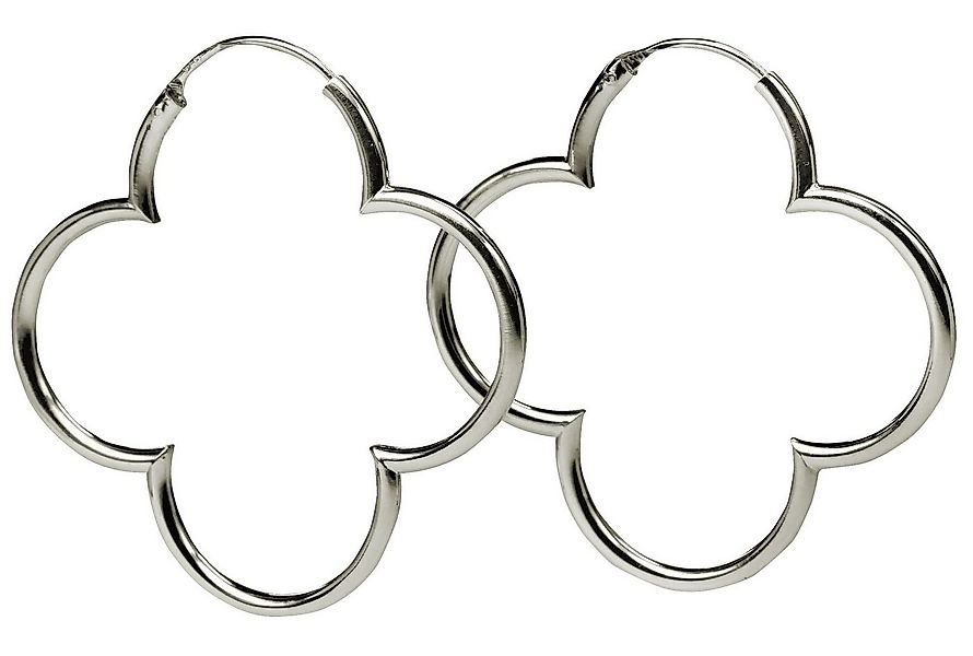 SILBERMOOS Paar Creolen Große Kleeblatt Creolen, 925 Sterling Silber günstig online kaufen