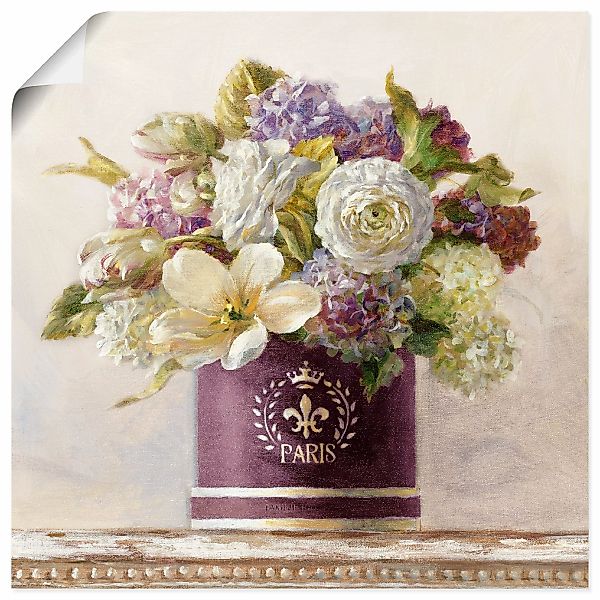 Artland Wandbild "Tulpen in Auberginer Hutschachtel", Blumen, (1 St.), als günstig online kaufen