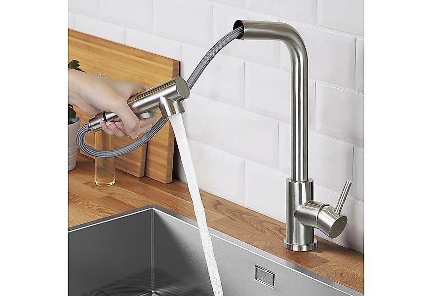 Nettlife Waschtischarmatur Ausziehbar Spültischarmatur 360° Drehbar Edelsta günstig online kaufen