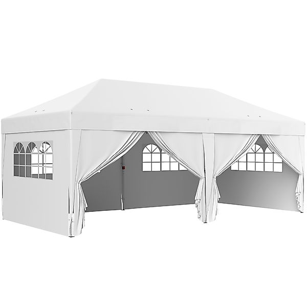 Outsunny Pavillon ca. 6x3m Stabil Winterfest Pop-up Faltpavillon mit Fenste günstig online kaufen