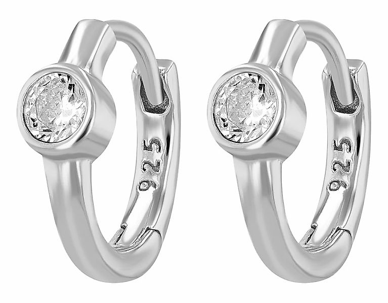 Adelia´s Klappcreolen "Damen Ohrringe – Klappcreole aus 925 Silber mit Zirk günstig online kaufen