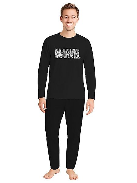 United Labels® Schlafanzug Marvel - Logo mit Helden, Set Shirt mit Hose günstig online kaufen