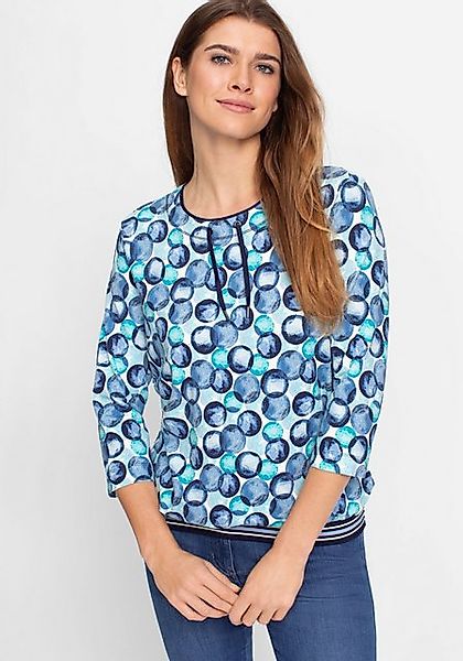Olsen Rundhalsshirt (1-tlg) mit Bindeband am Ausschnitt günstig online kaufen
