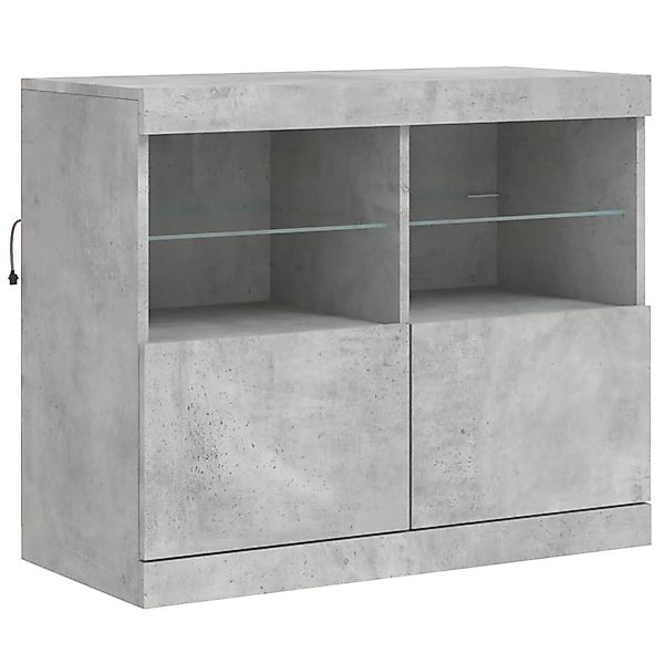 vidaXL Sideboard Sideboard mit LED-Leuchten Betongrau günstig online kaufen