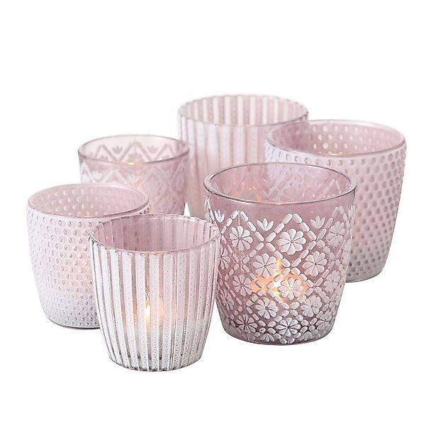 BOLTZE GRUPPE GmbH Windlicht Windlicht Teelichthalter Glas lackiert helllil günstig online kaufen