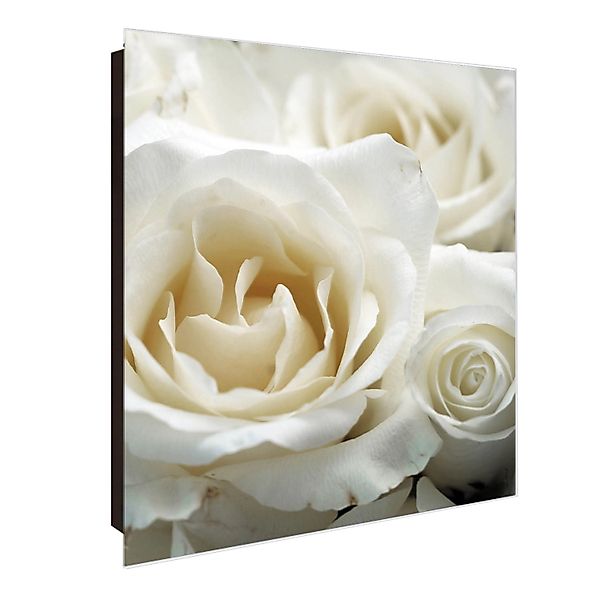 banjado Schlüsselkasten Glas White Roses (Stahl günstig online kaufen