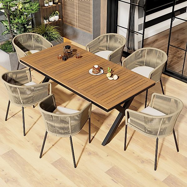 OKWISH Gartenlounge-Set Garten-Lounge-Set, (7-tlg., mit 6 günstig online kaufen