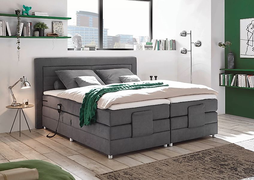 ED EXCITING DESIGN Boxspringliege (160 x 200 cm, Saba), Grau günstig online kaufen