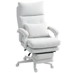 HOMCOM Schreibtischstuhl gepolsterter Bürostuhl mit Fußstütze, günstig online kaufen