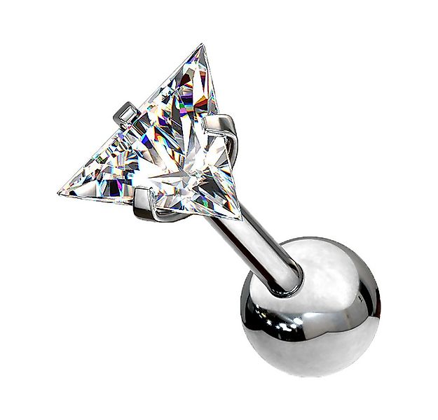 Taffstyle Piercing-Set Tragus Chirurgenstahl mit Dreieck Zirkonia Silber 1, günstig online kaufen