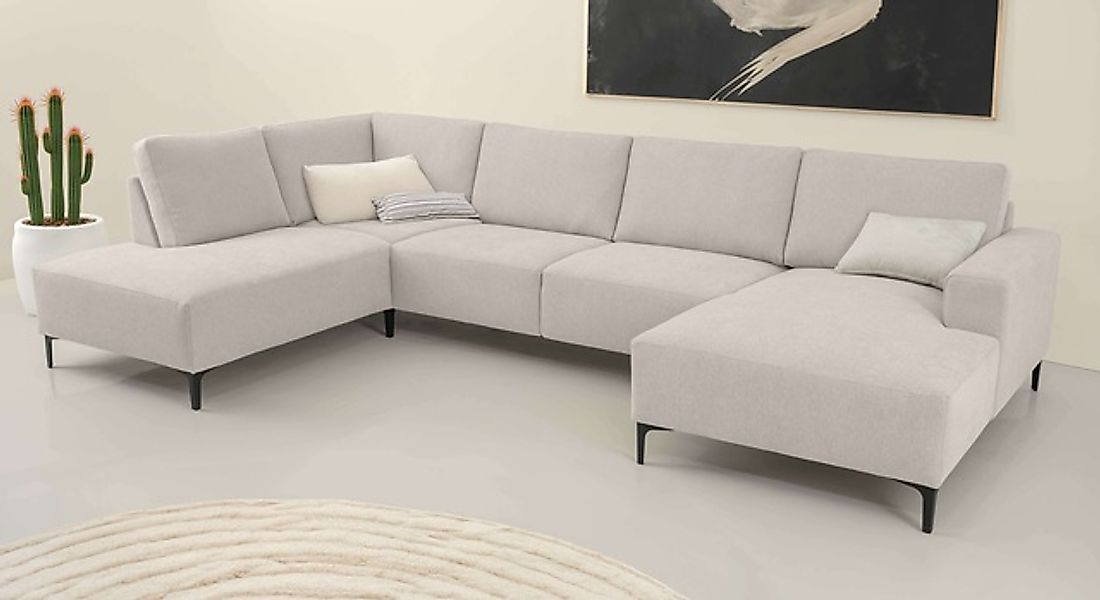 Home affaire Wohnlandschaft »Tournon U-Form, XXL Sofa, Breite 333 cm, Webst günstig online kaufen