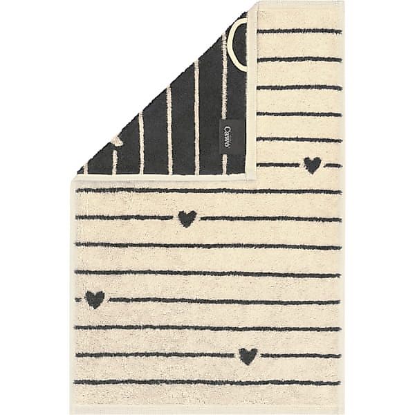Cawö Handtücher Heart Beats Lines & Hearts 6276 - Farbe: basalt - 37 - Gäst günstig online kaufen
