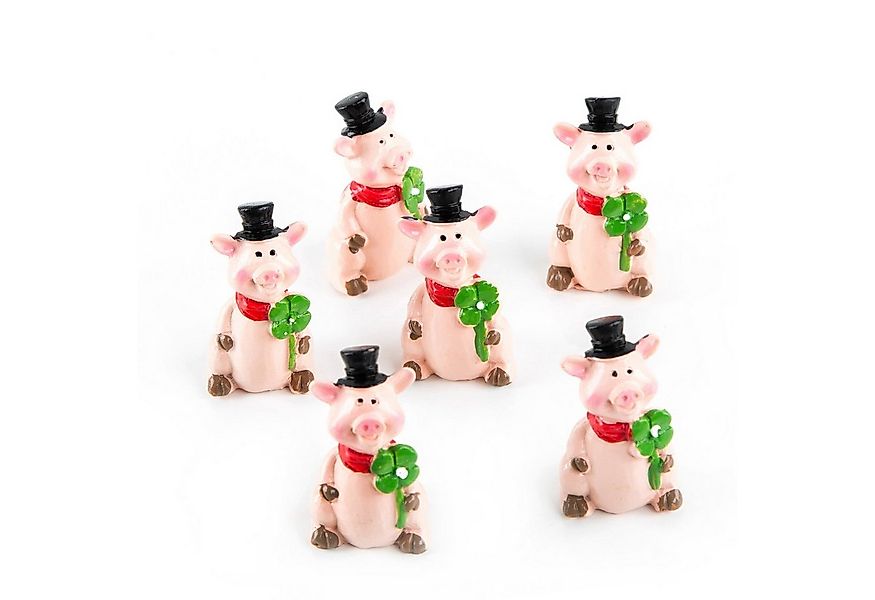 Logbuch-Verlag Dekofigur 6 Glücksschweinchen Glücksbringer 2025 4,5 cm günstig online kaufen
