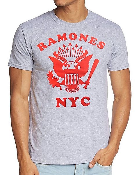 coole-fun-t-shirts Print-Shirt THE RAMONES T-SHIRT NYC grey He Ho Lets Go günstig online kaufen