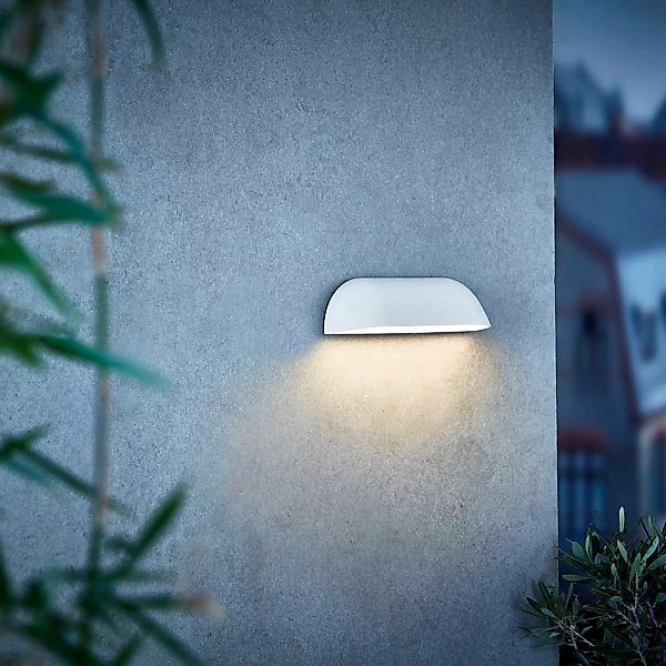 Designer Außenwandleuchte Front, weiß, 260 mm, IP44, inkl. LED, by Holmbäck günstig online kaufen