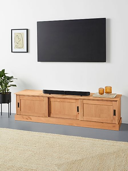 Home affaire Lowboard "Schröder" Kommode mit 3 Schiebetüren, aus massivem K günstig online kaufen