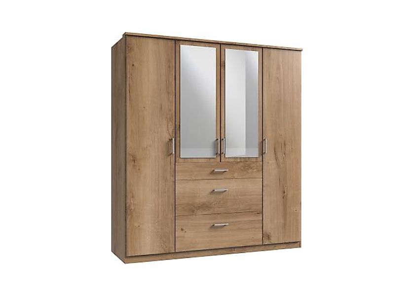 Kleiderschrank 4trg mit 2 Spiegel CLICK von WIMEX braun günstig online kaufen