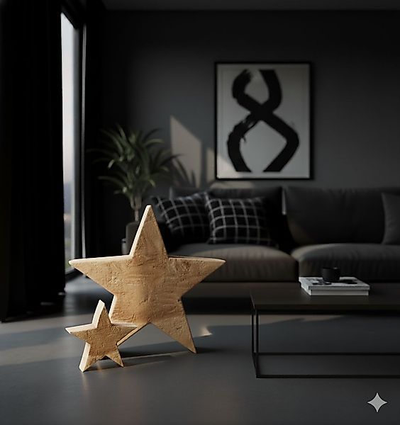 Holz-Stern Pappel natur rauh 40 x 40 cm günstig online kaufen