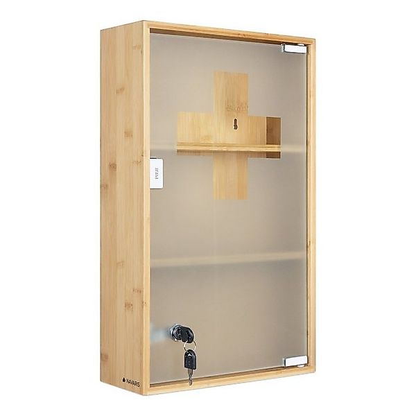 Navaris Medizinschrank Medikamentenschrank abschließbar aus Bambus günstig online kaufen
