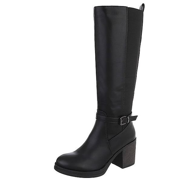 Ital-Design Modischer Damenstiefel mit Blockabsatz und elastischen Einsätze günstig online kaufen