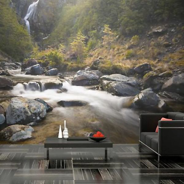 artgeist Fototapete Ohakune - Waterfalls in New Zealand mehrfarbig Gr. 400 günstig online kaufen