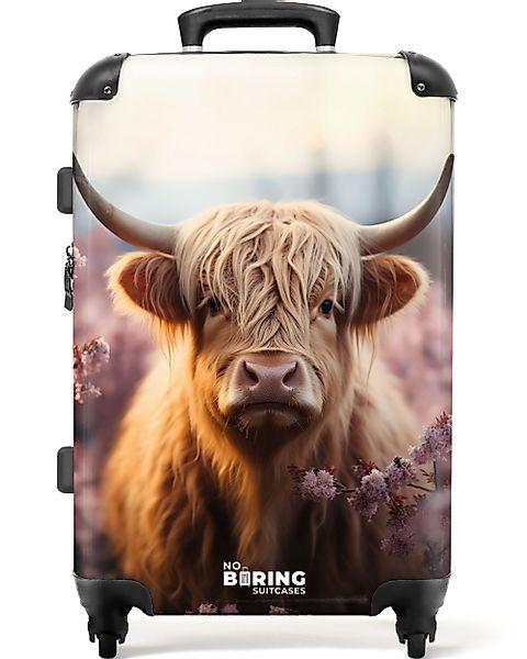 NoBoringSuitcases.com© Hartschalen-Trolley Schottischer Highlander mit rosa günstig online kaufen