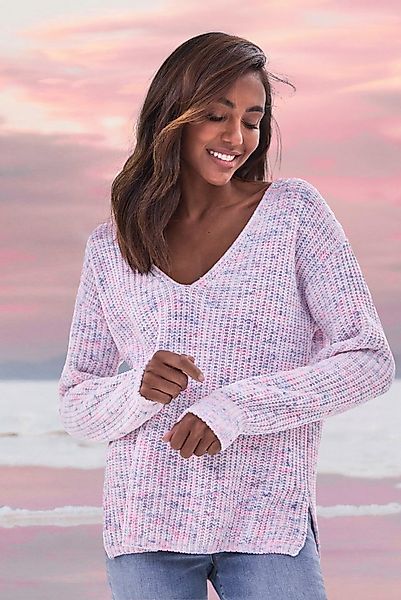 Buffalo V-Ausschnitt-Pullover aus weichem Chenille, Strickpullover, kuschel günstig online kaufen