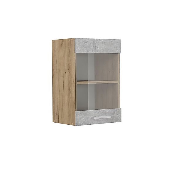 Vicco Glashängeschrank R-Line, Beton/Goldkraft Eiche, 40 cm günstig online kaufen