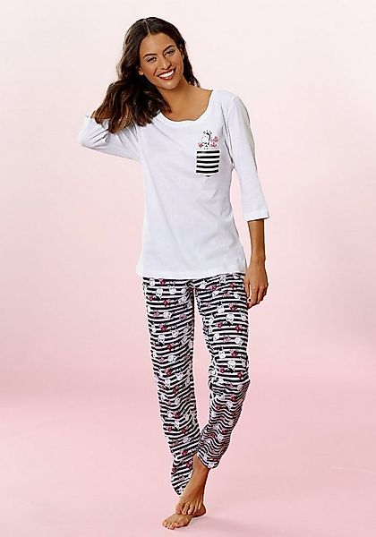 Vivance Dreams Pyjama (2 tlg) mit verspieltem Giraffen-Print günstig online kaufen
