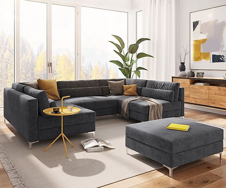 DELIFE Wohnlandschaft Elio, Mikrofaser Graphite 300x185 günstig online kaufen