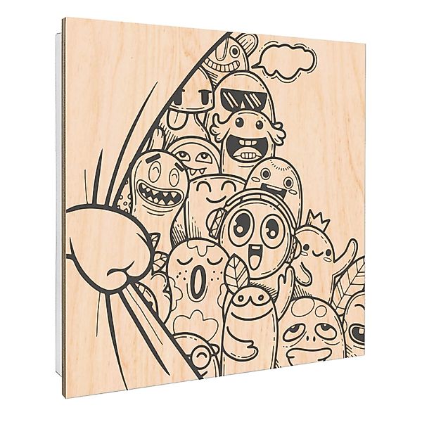 Banjado Großer Schlüsselbox Holz 30x30cm Weiß Scharnier Rechts 50 Haken Sch günstig online kaufen