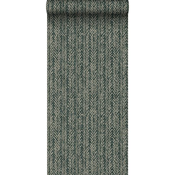 Sanders & Sanders Tapete Zickzack-Motiv Dunkelgrün 53 cm x 10 m günstig online kaufen