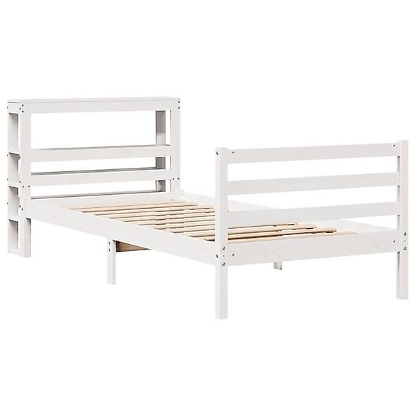 vidaXL Bett Massivholzbett ohne Matratze Weiß 90x190 cm Kiefernholz günstig online kaufen