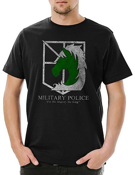 Urban Backwoods Print-Shirt Military Police Logo Herren T-Shirt Attack On L günstig online kaufen