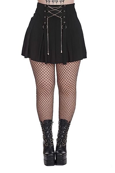 Banned Plisseerock Isadora Schwarz Punk Gothic günstig online kaufen