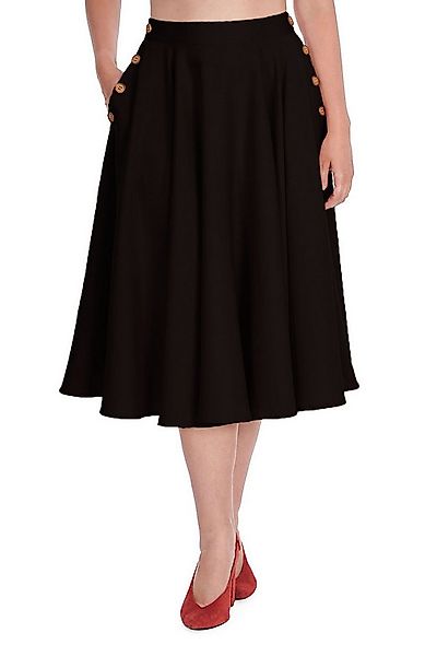 Banned A-Linien-Rock Polly May Swing Skirt Schwarz Vintage A-Linie Rock günstig online kaufen