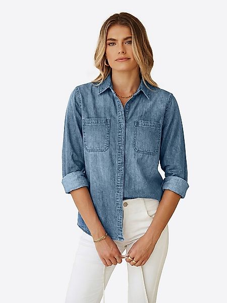 Imily Bela Jeansbluse Damen Lässige Boyfriend Jeansjacke (Packung, 1-tlg., günstig online kaufen