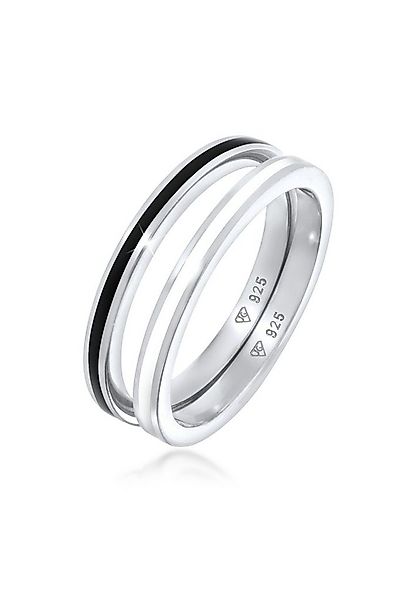 Elli Ring-Set Bandring Basic Emaille 2er Set 925 Silber, Ring Set günstig online kaufen