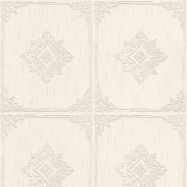 PROFHOME 961992-GU Barock Tapete Ornament Matt Beige Grau 0,53 m x 10,05 m günstig online kaufen