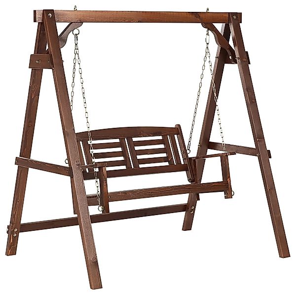 Beliani Gartenschaukel NERITO Dunkler Holzfarbton 117x159x169 günstig online kaufen