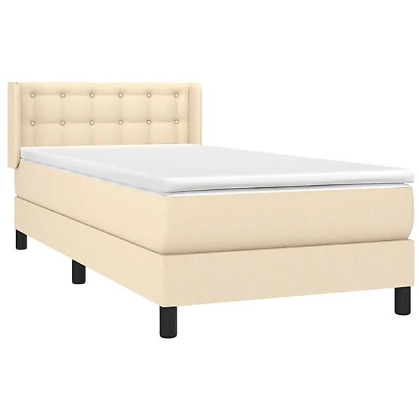 vidaXL Boxspringbett mit Matratze Creme 90x200 cm Stoff 3130006 günstig online kaufen