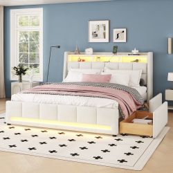 Flieks Polsterbett, APP-Fernbedienung-LED Doppelbett 140x200cm mit günstig online kaufen