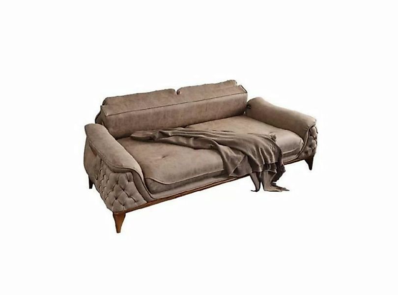 JVmoebel 3-Sitzer Design Chesterfield Sofa 3 Sitzer Braun Polster Sofas Woh günstig online kaufen